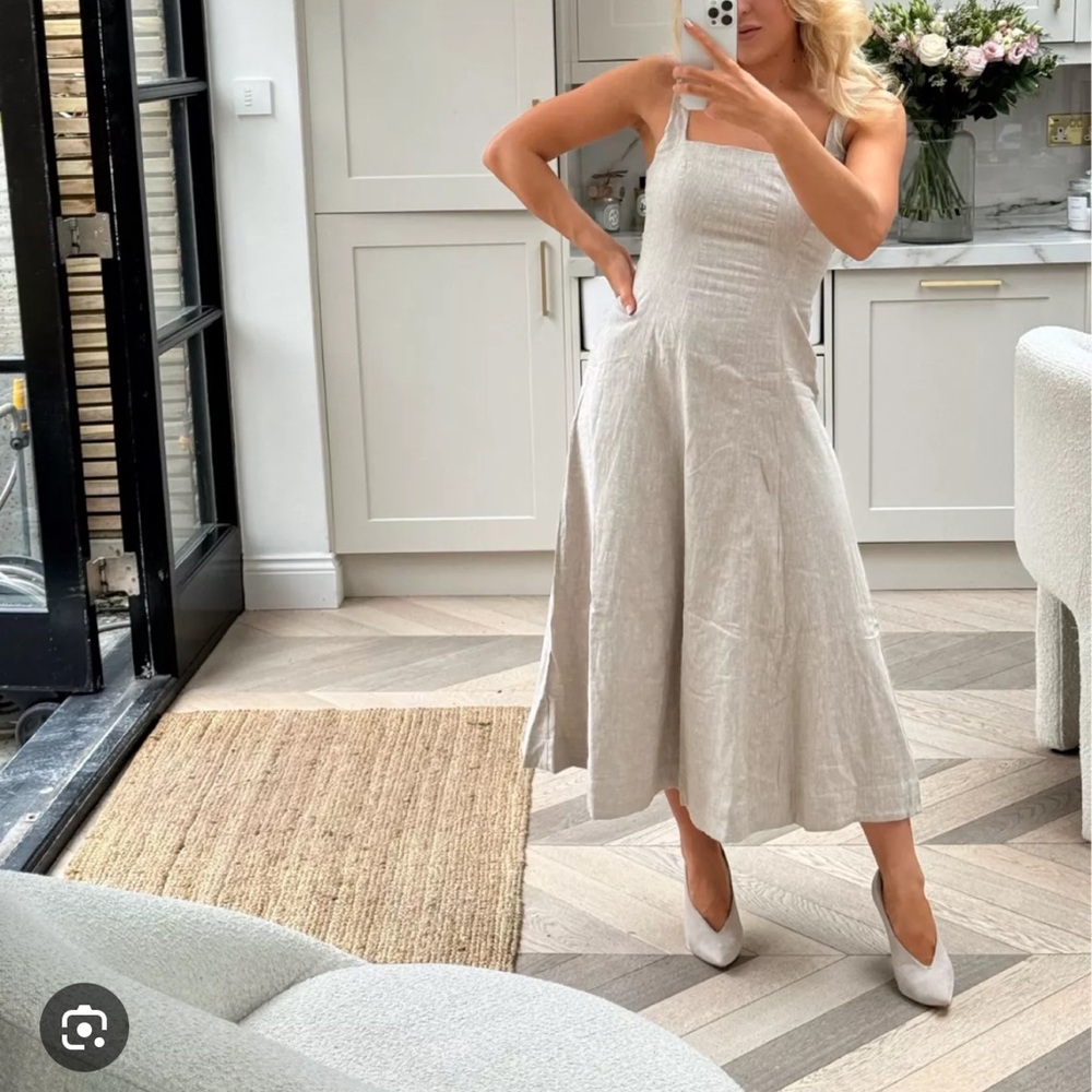 Abercrombie & Fitch Beige Midi Dress